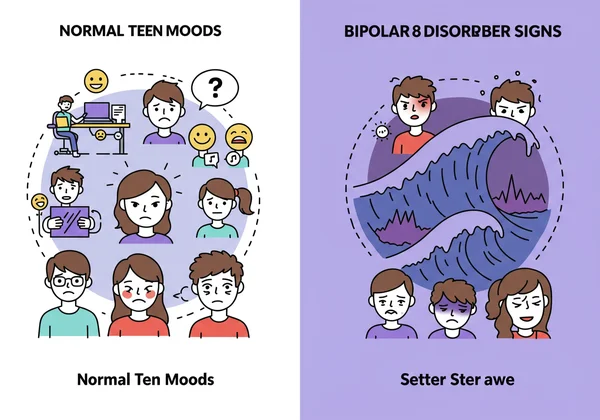Comparing normal teen mood swings with bipolar disorder signs