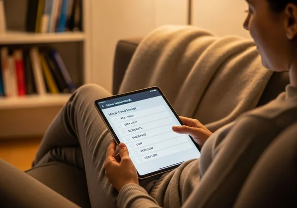 Person taking an online bipolar disorder screening test