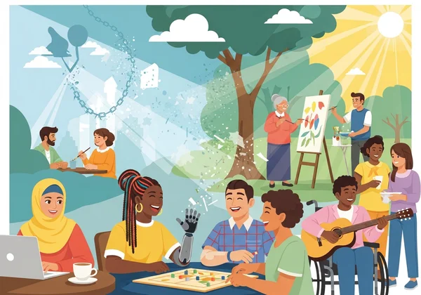 Diverse people living full lives, breaking stigma.