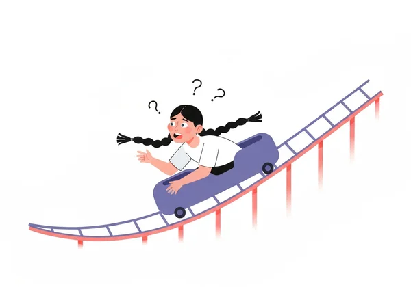 Person on an emotional rollercoaster