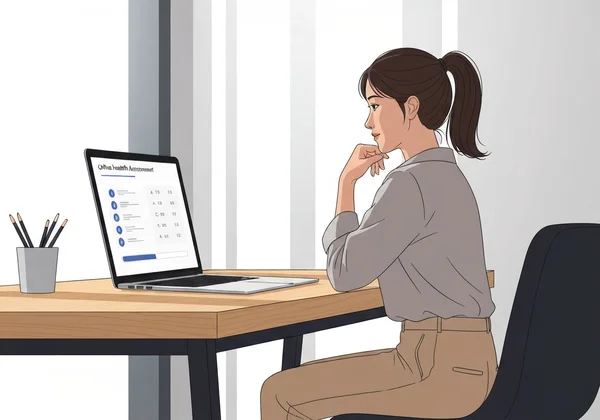 Person taking online bipolar test