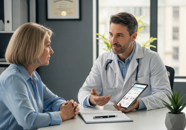 Doctor discussing medication side effects