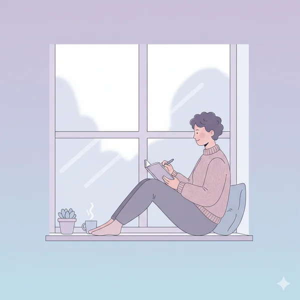 Person reflecting on mood changes